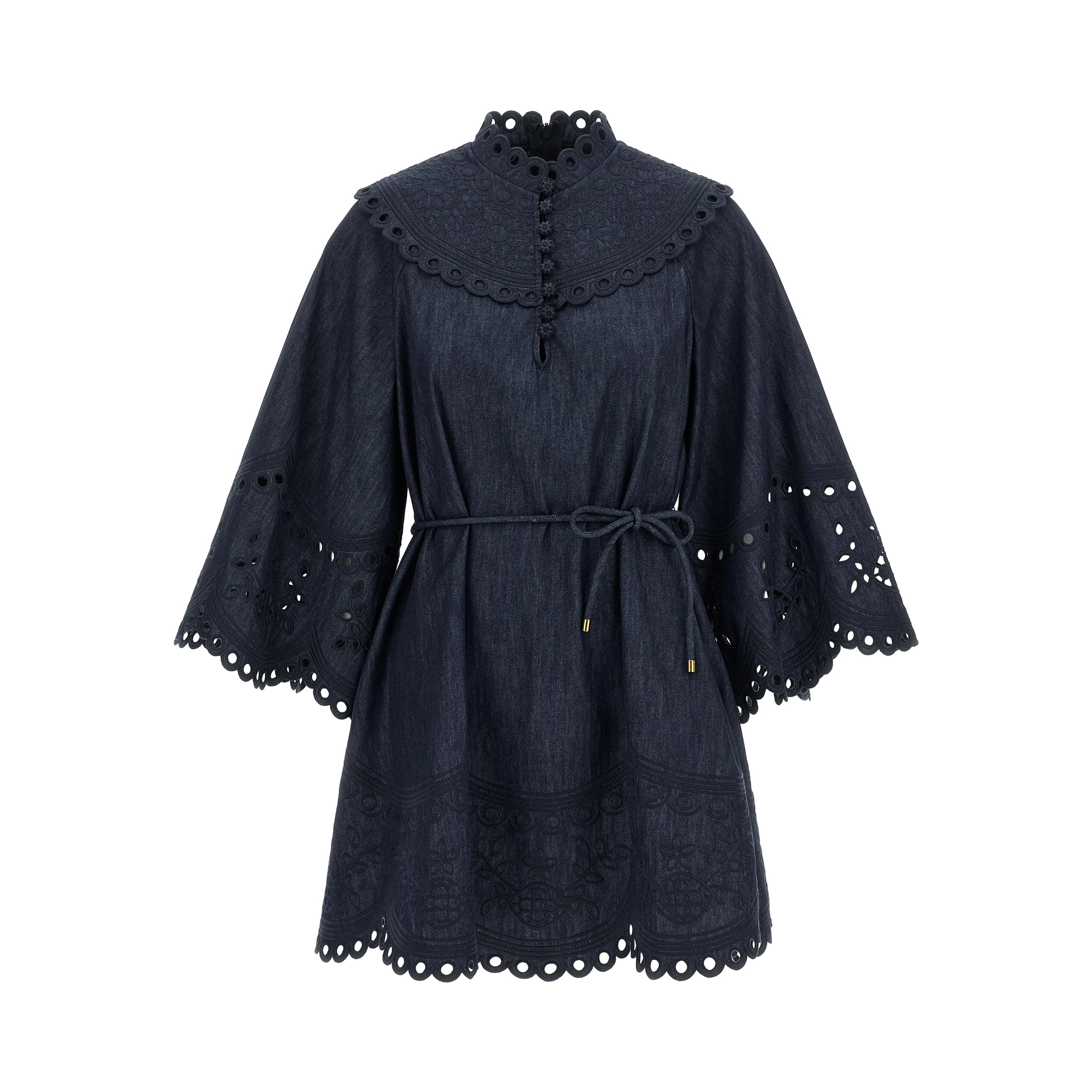 Blue Cotton Short Dress