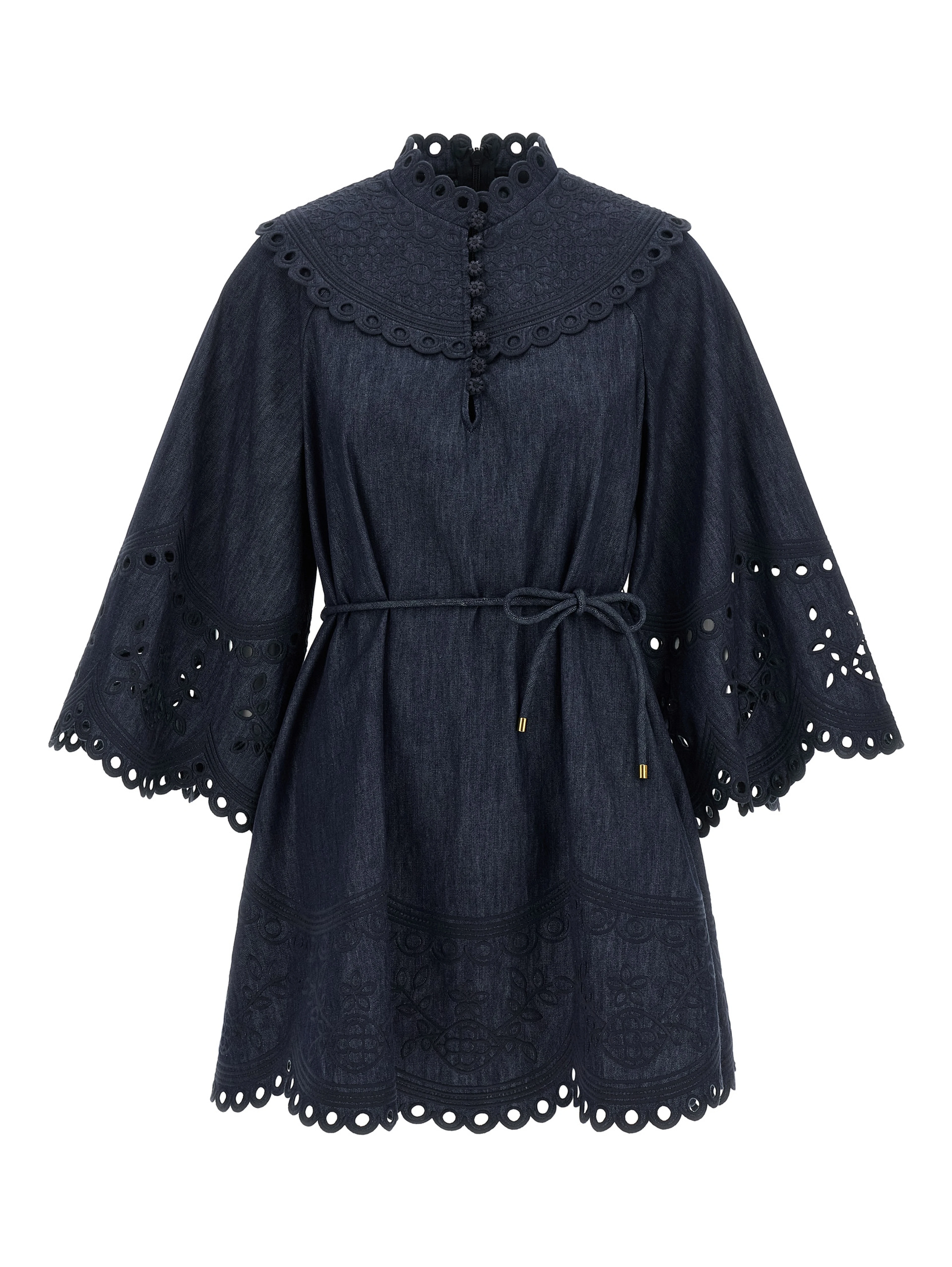 Blue Cotton Short Dress