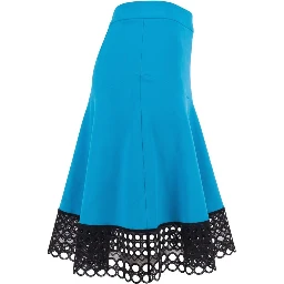 Blue Acetate Women Skirt