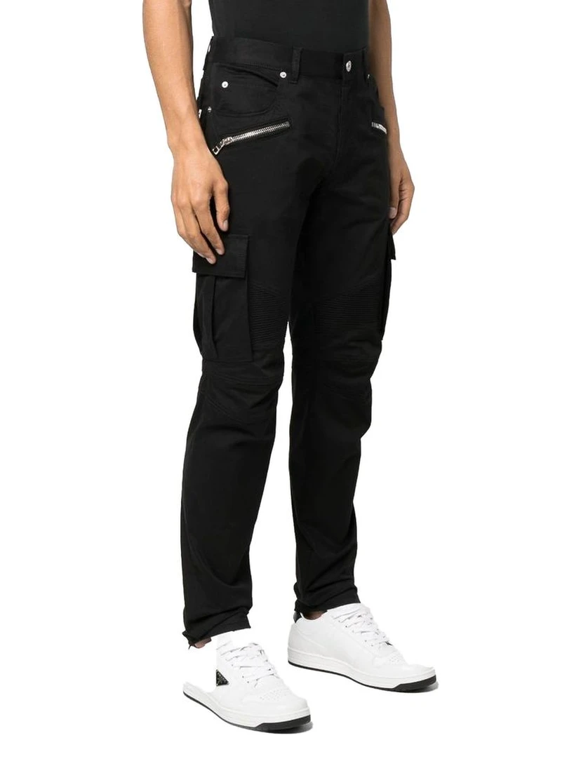 Black Cotton Cargo Pants
