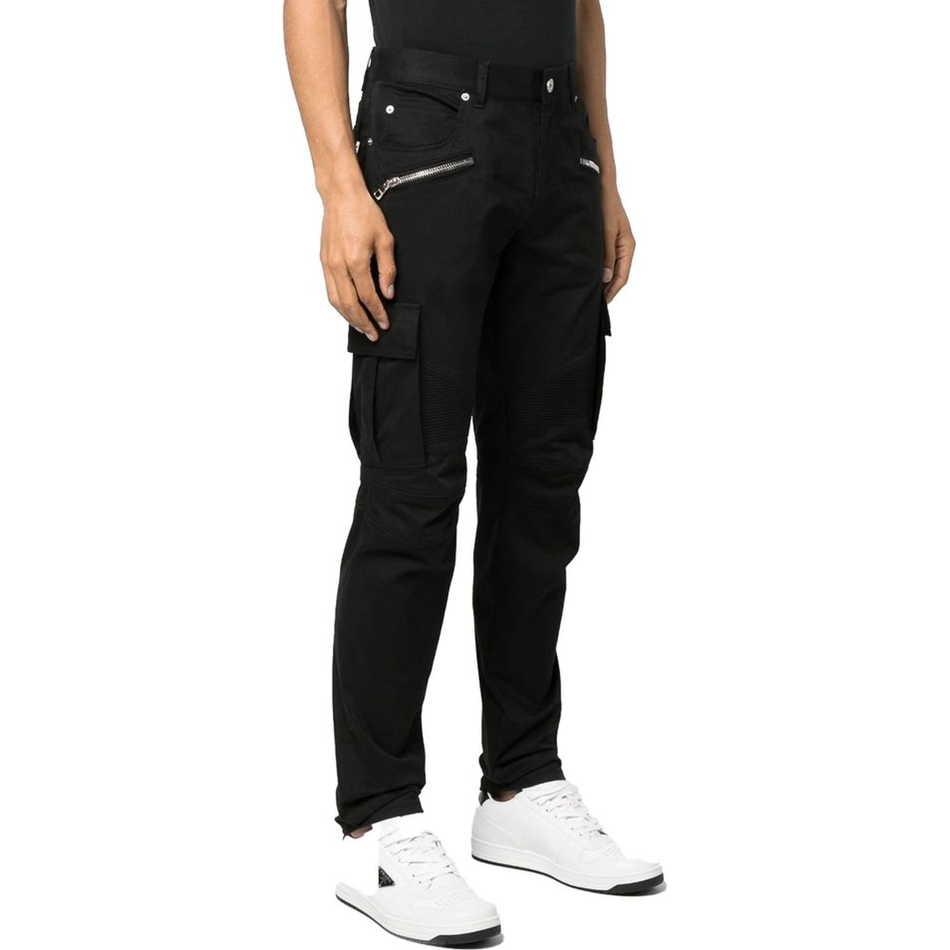 Black Cotton Cargo Pants
