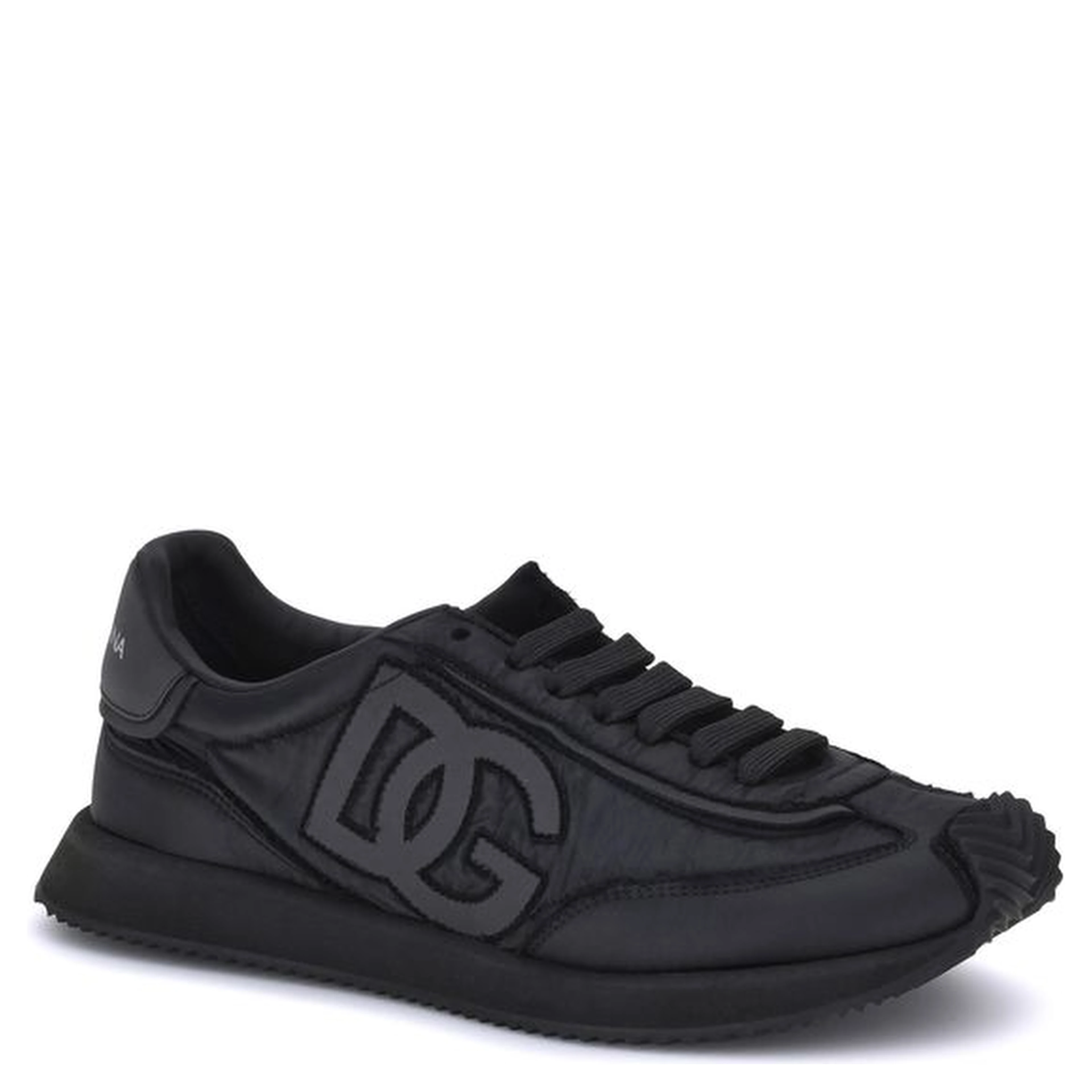 Black Fabric Athletic Sneakers