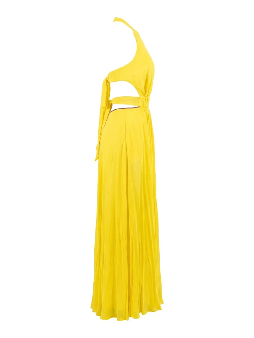 Yellow Viscose Women Dress