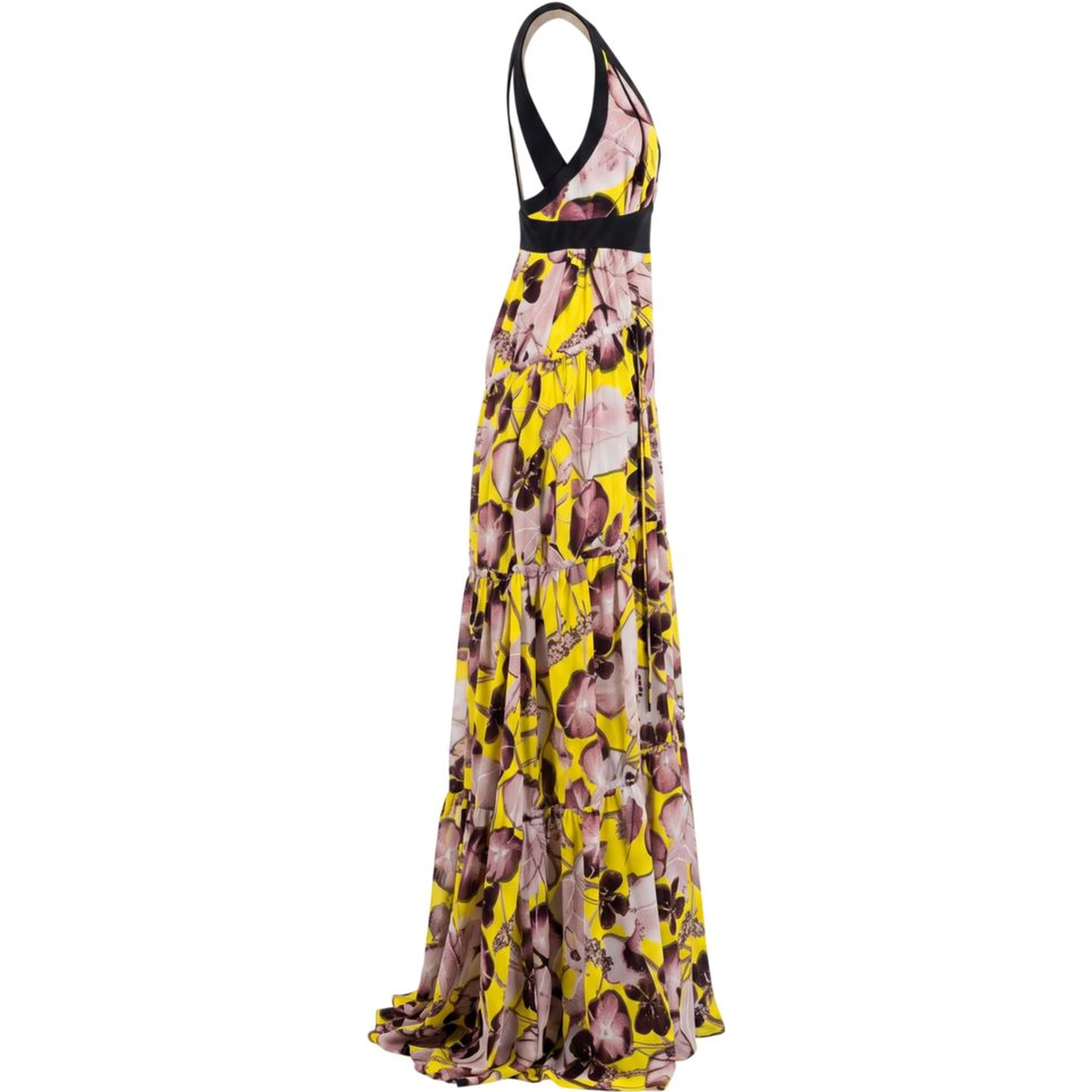 Yellow Silk Women Dress