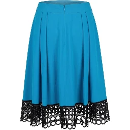 Blue Acetate Women Skirt