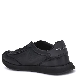 Black Fabric Athletic Sneakers