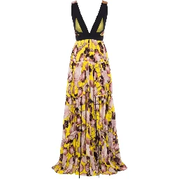 Yellow Silk Women Dress