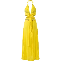 Yellow Viscose Women Dress