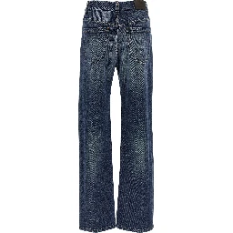 Blue Cotton Relaxed Fit Jeans