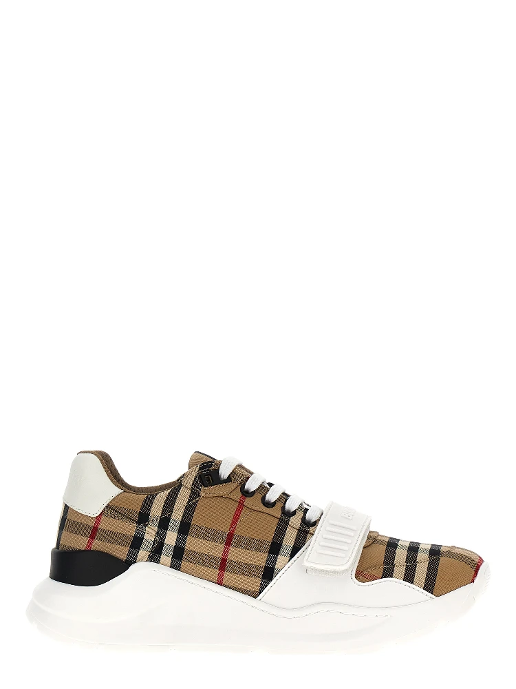 Beige Cotton Athletic Sneakers
