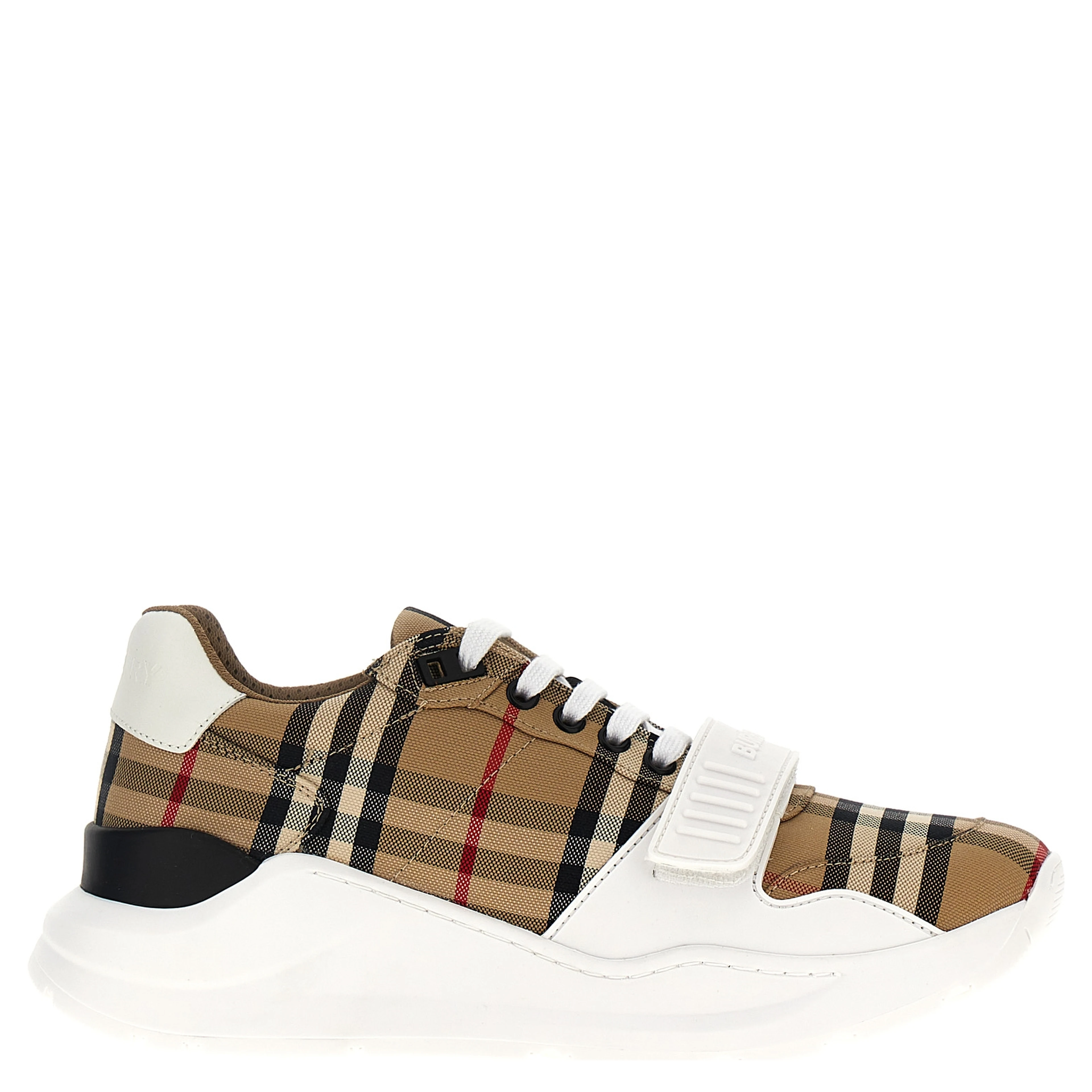 Beige Cotton Athletic Sneakers