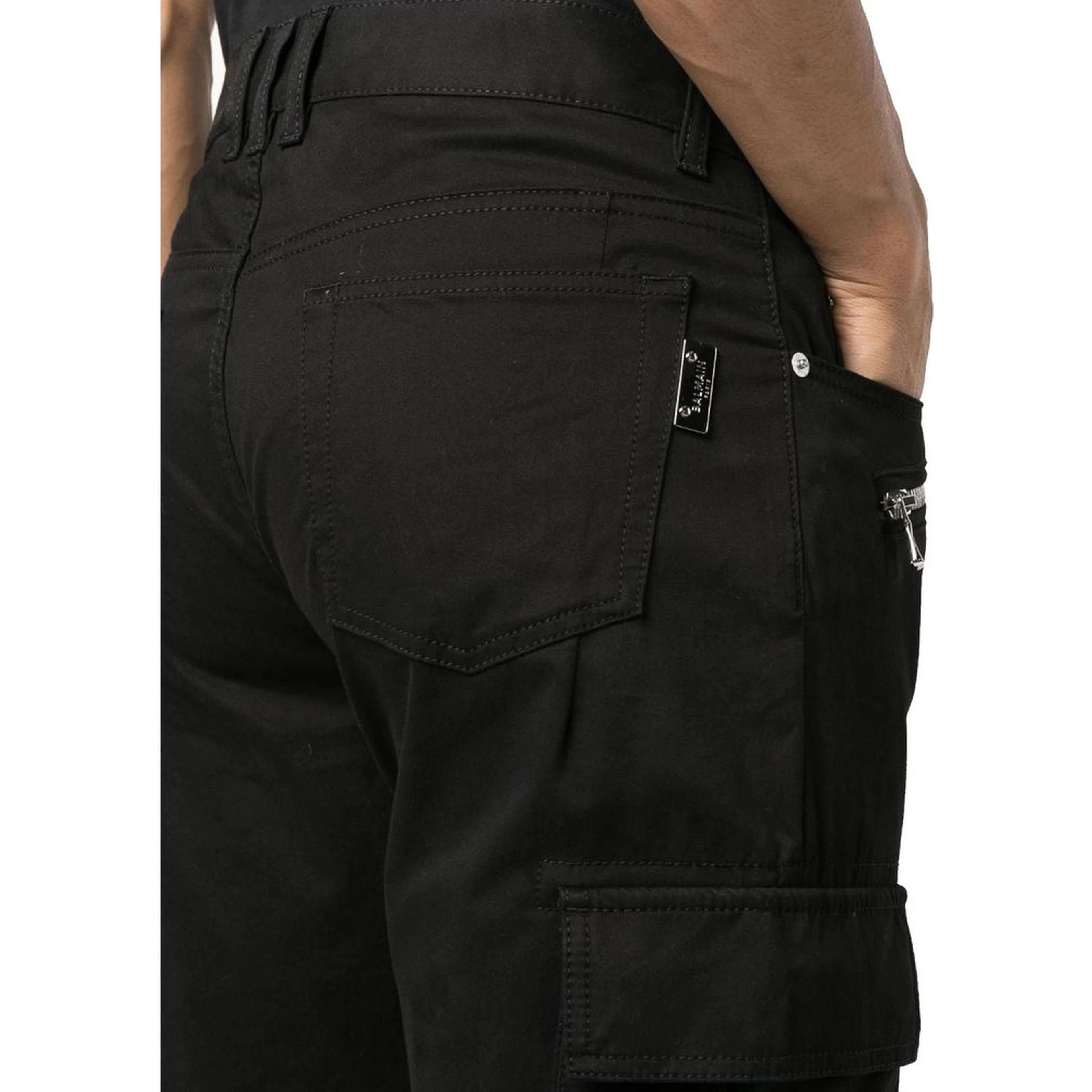 Black Cotton Cargo Pants
