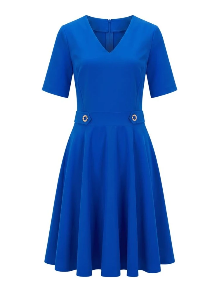Blue Poliestere Women Dress