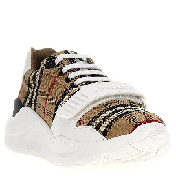 Beige Cotton Athletic Sneakers