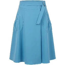 Blue Polyester Women Skirt