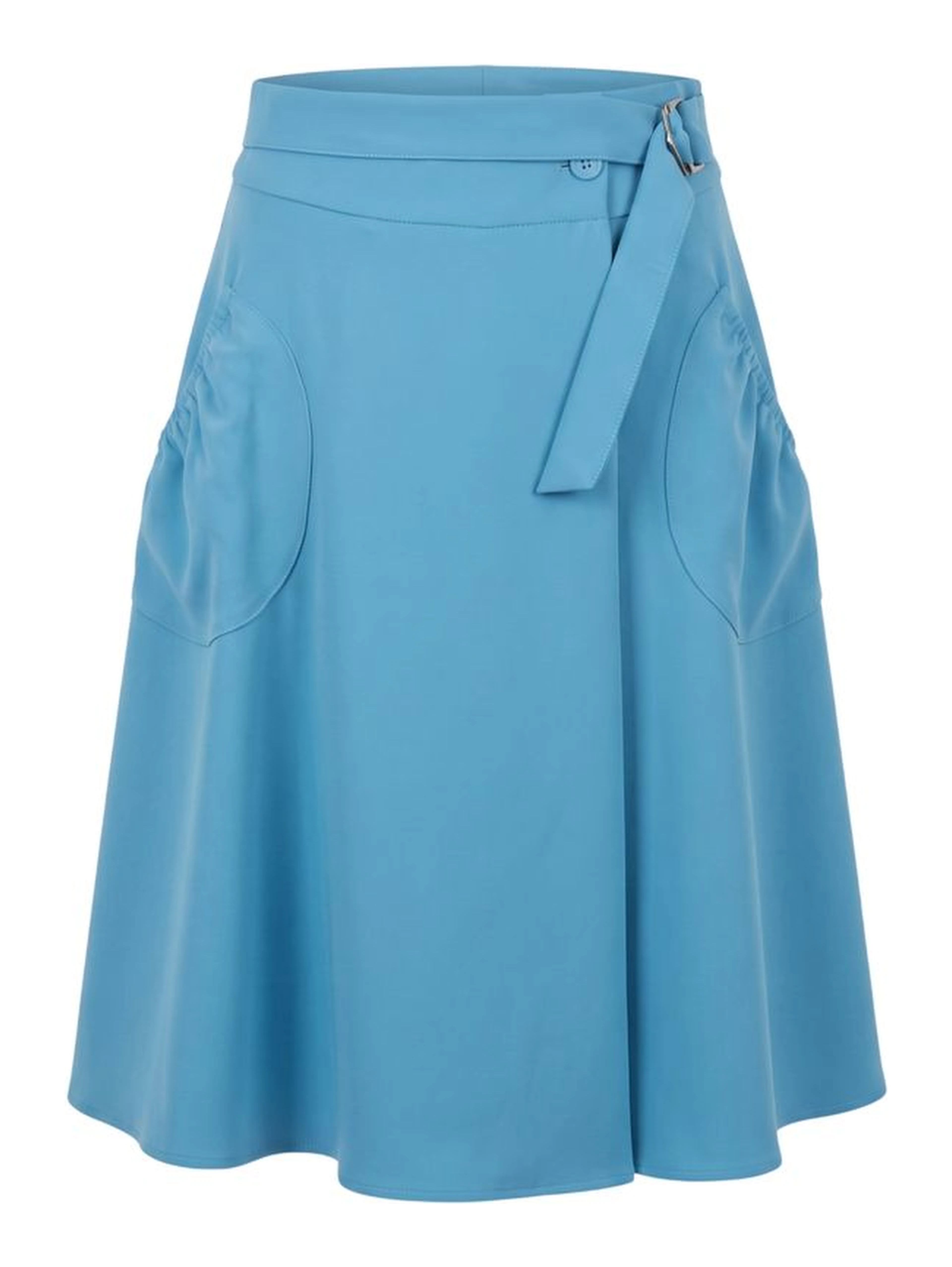 Blue Polyester Women Skirt