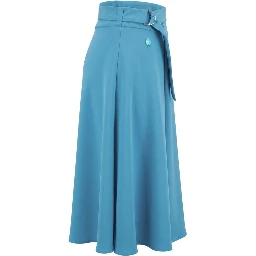 Blue Polyester Women Skirt