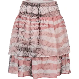 Pink Polyester Women Skirt