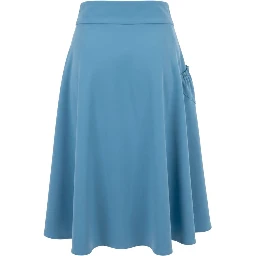Blue Polyester Women Skirt