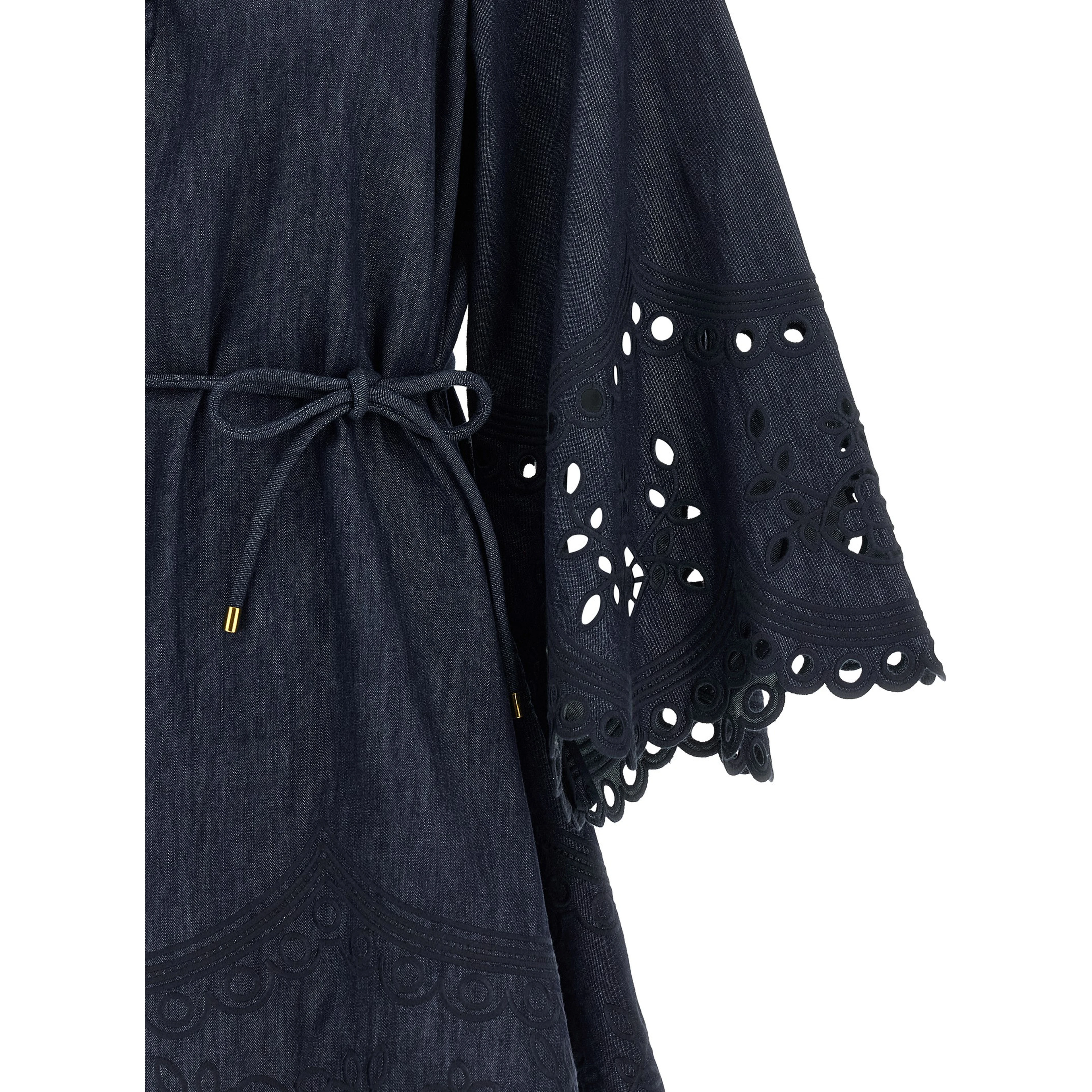 Blue Cotton Short Dress