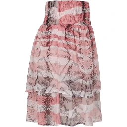 Pink Polyester Women Skirt