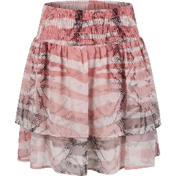 Pink Polyester Women Skirt