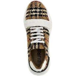 Beige Cotton Athletic Sneakers