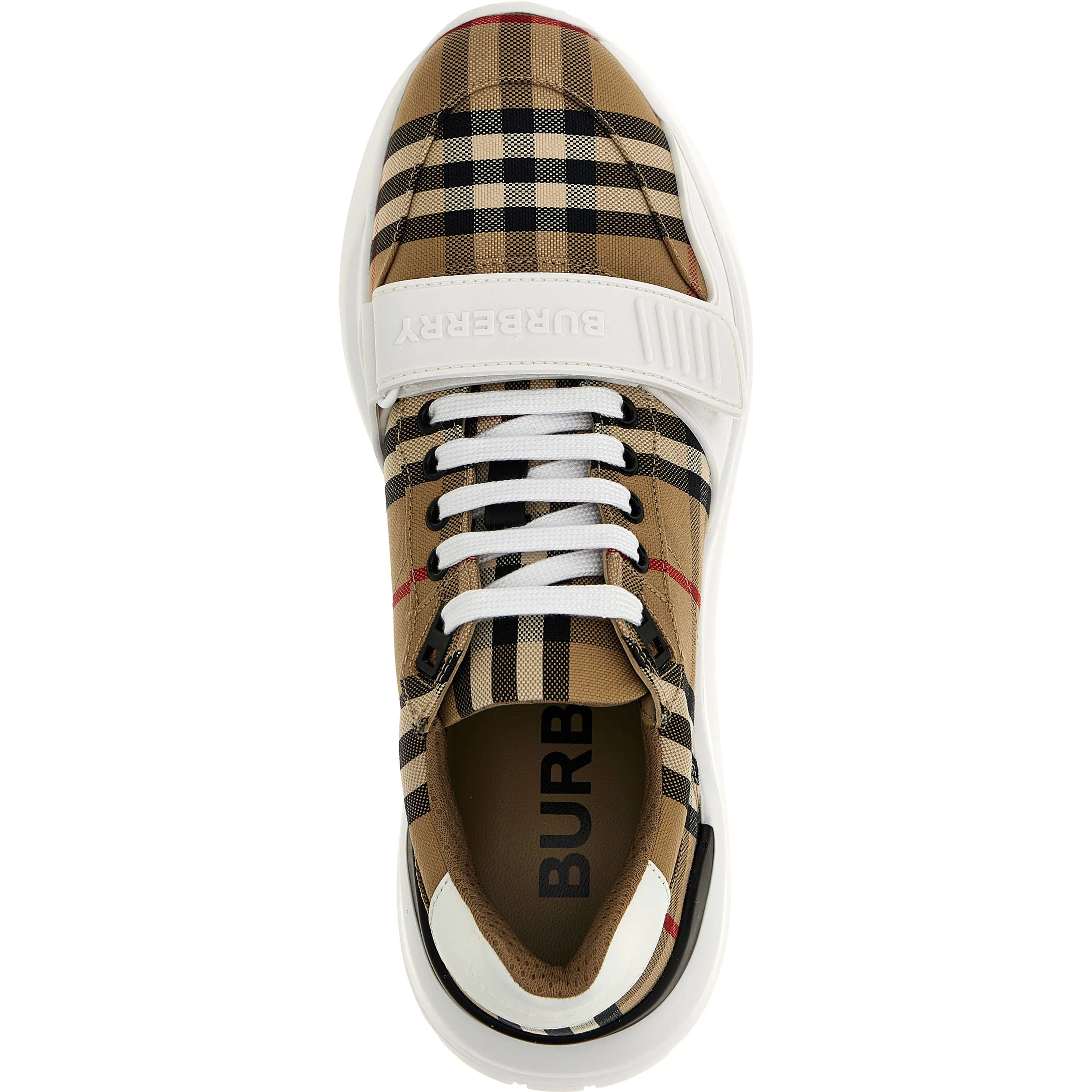 Beige Cotton Athletic Sneakers