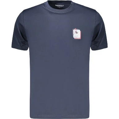 Blue Cotton Men's T-Shirt
