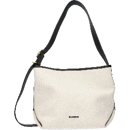 Beige Fabric Crossbody Bag