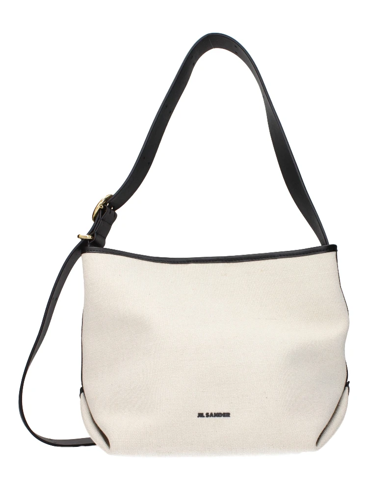 Beige Fabric Crossbody Bag