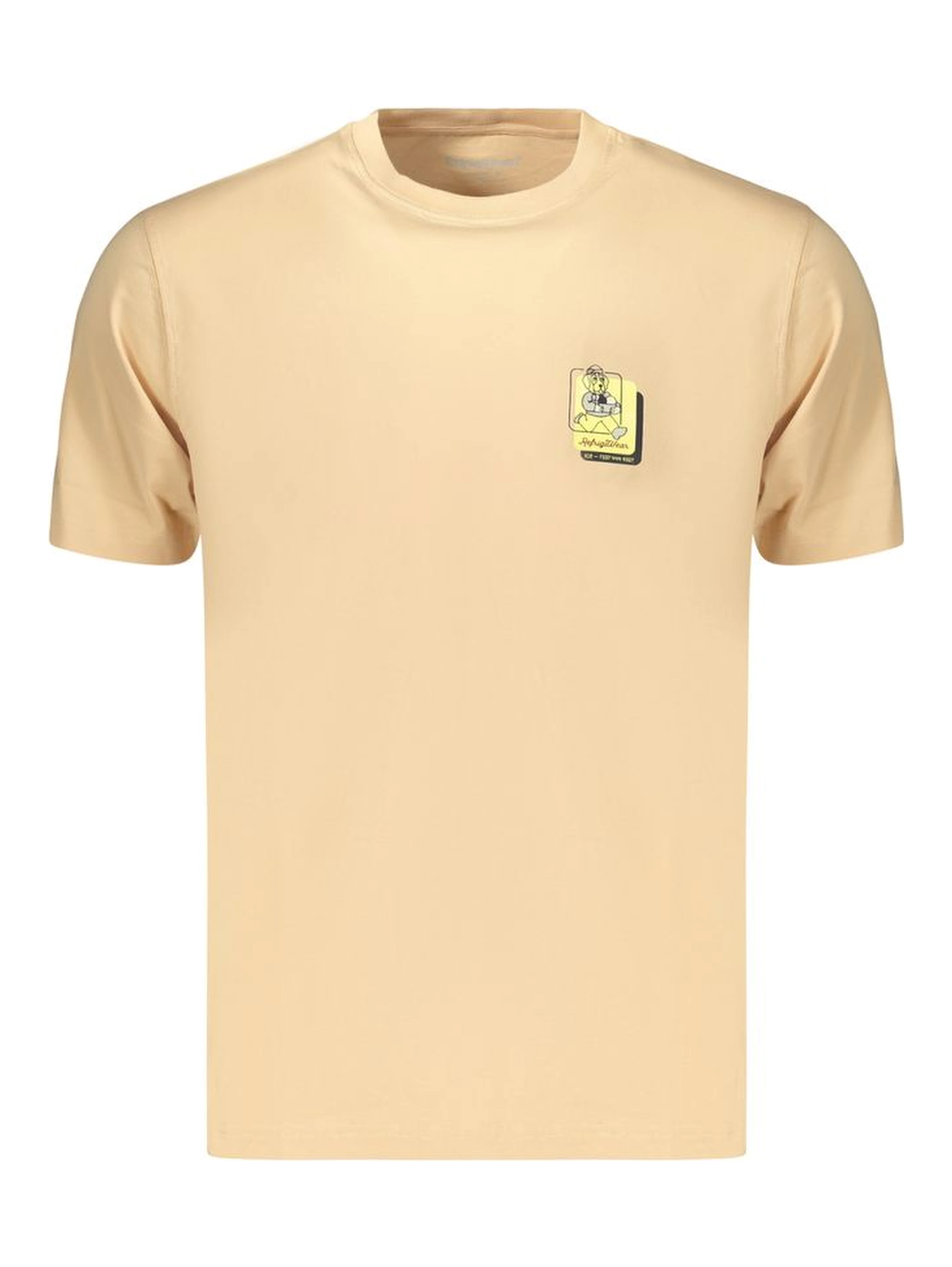 Beige Cotton Men's T Shirt