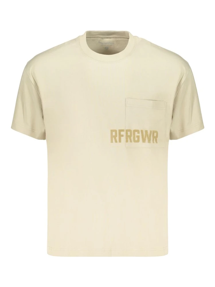 Beige Cotton Mens T-Shirt