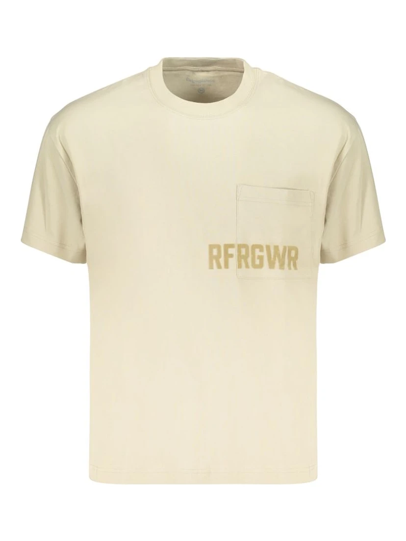Beige Cotton Mens T-Shirt