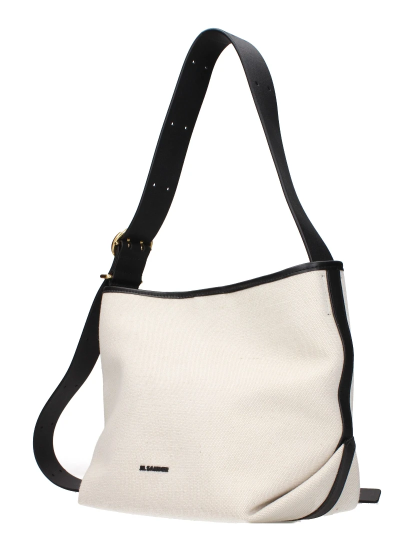 Beige Fabric Crossbody Bag