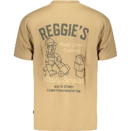 Brown Cotton Men's T-Shirt