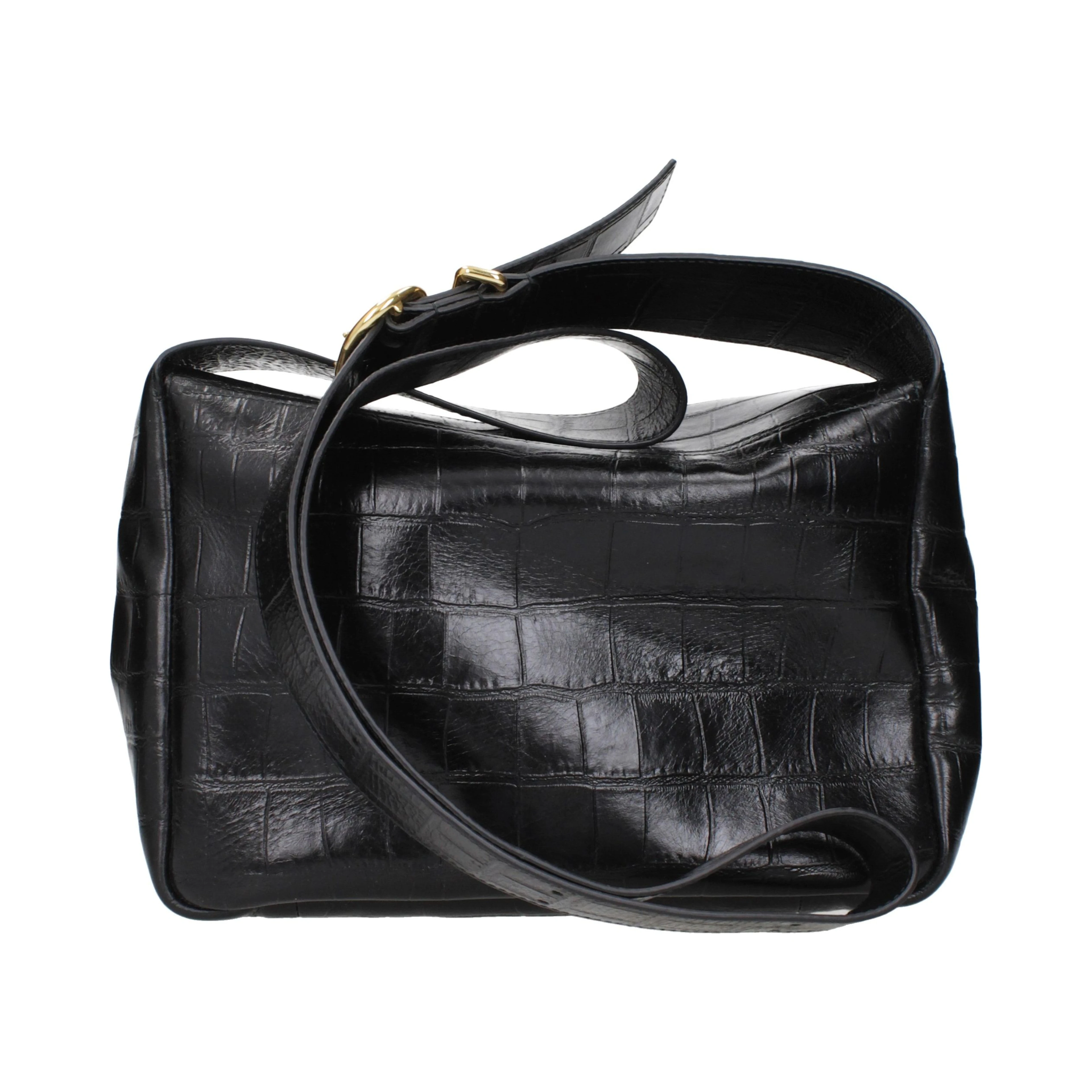 Black Leather Crossbody Bag