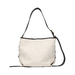 Beige Fabric Crossbody Bag