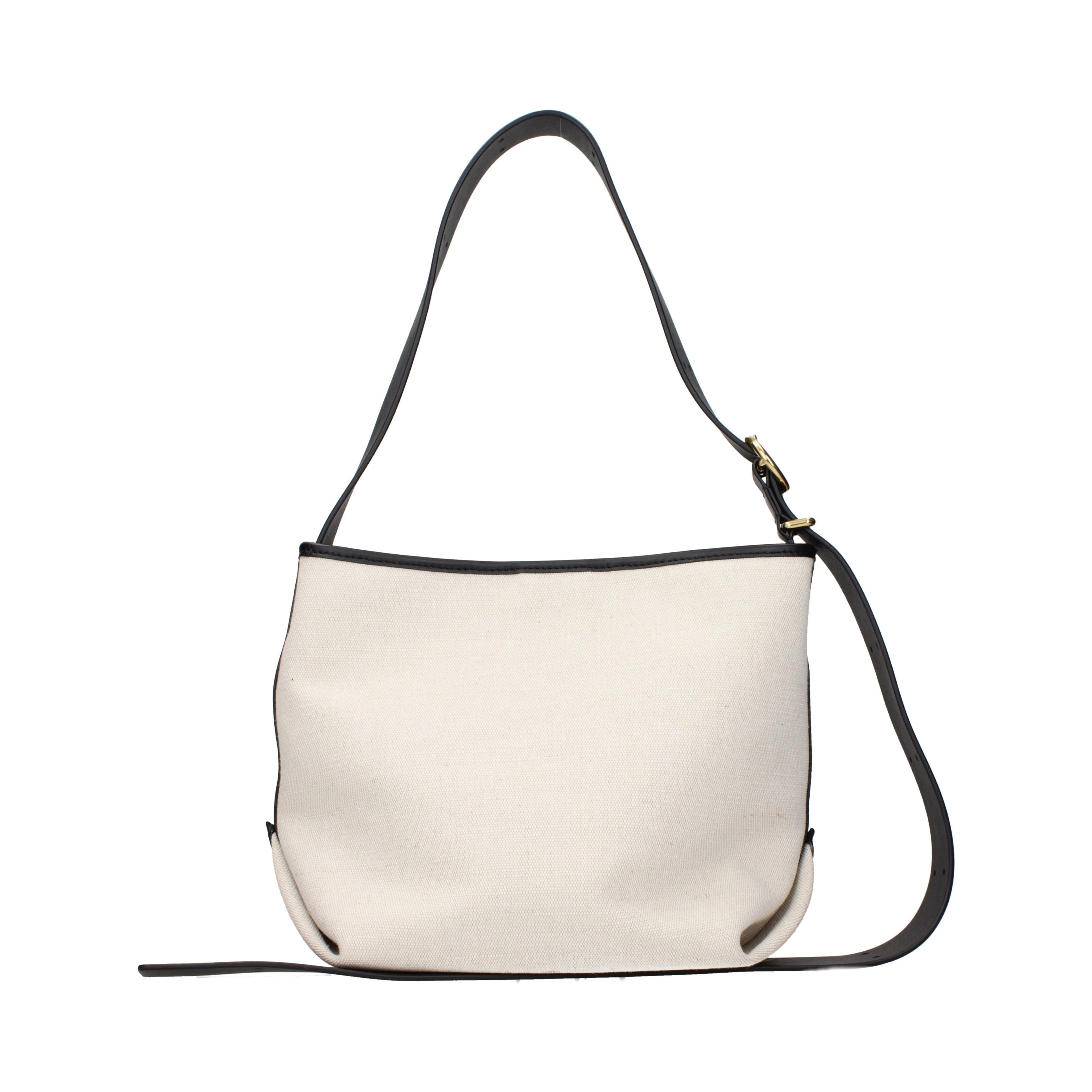 Beige Fabric Crossbody Bag