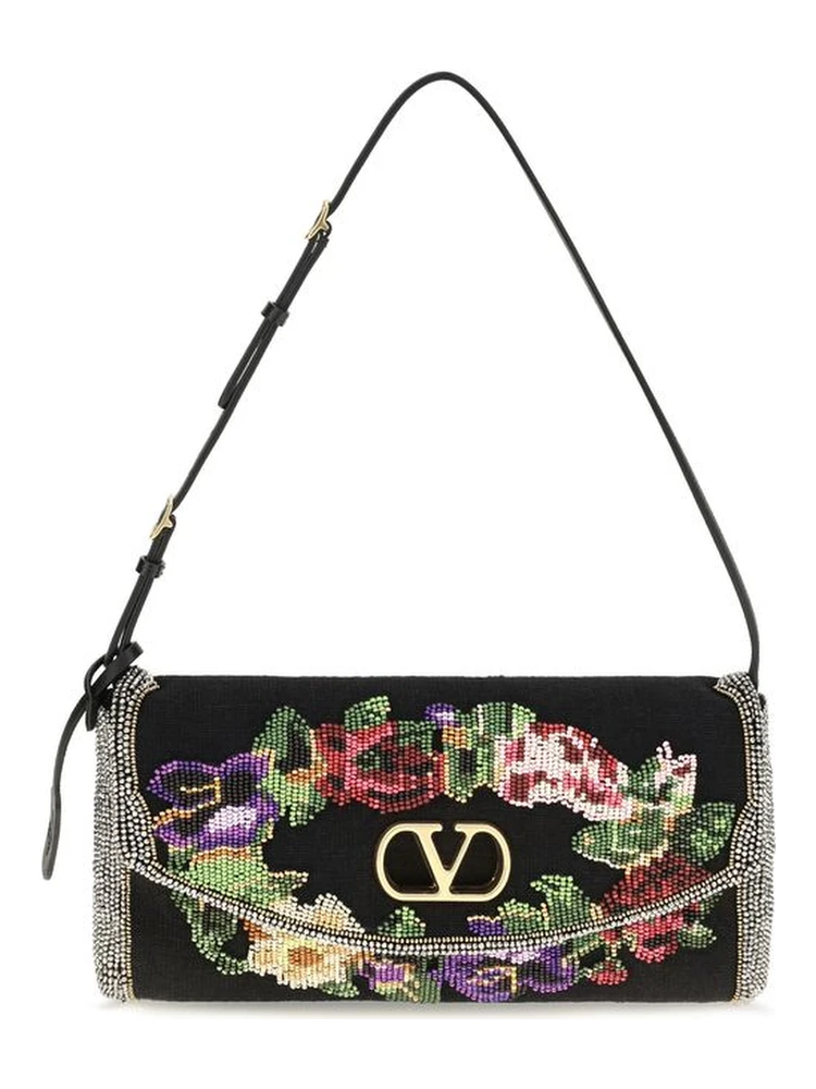 Black Satin Shoulder Bag