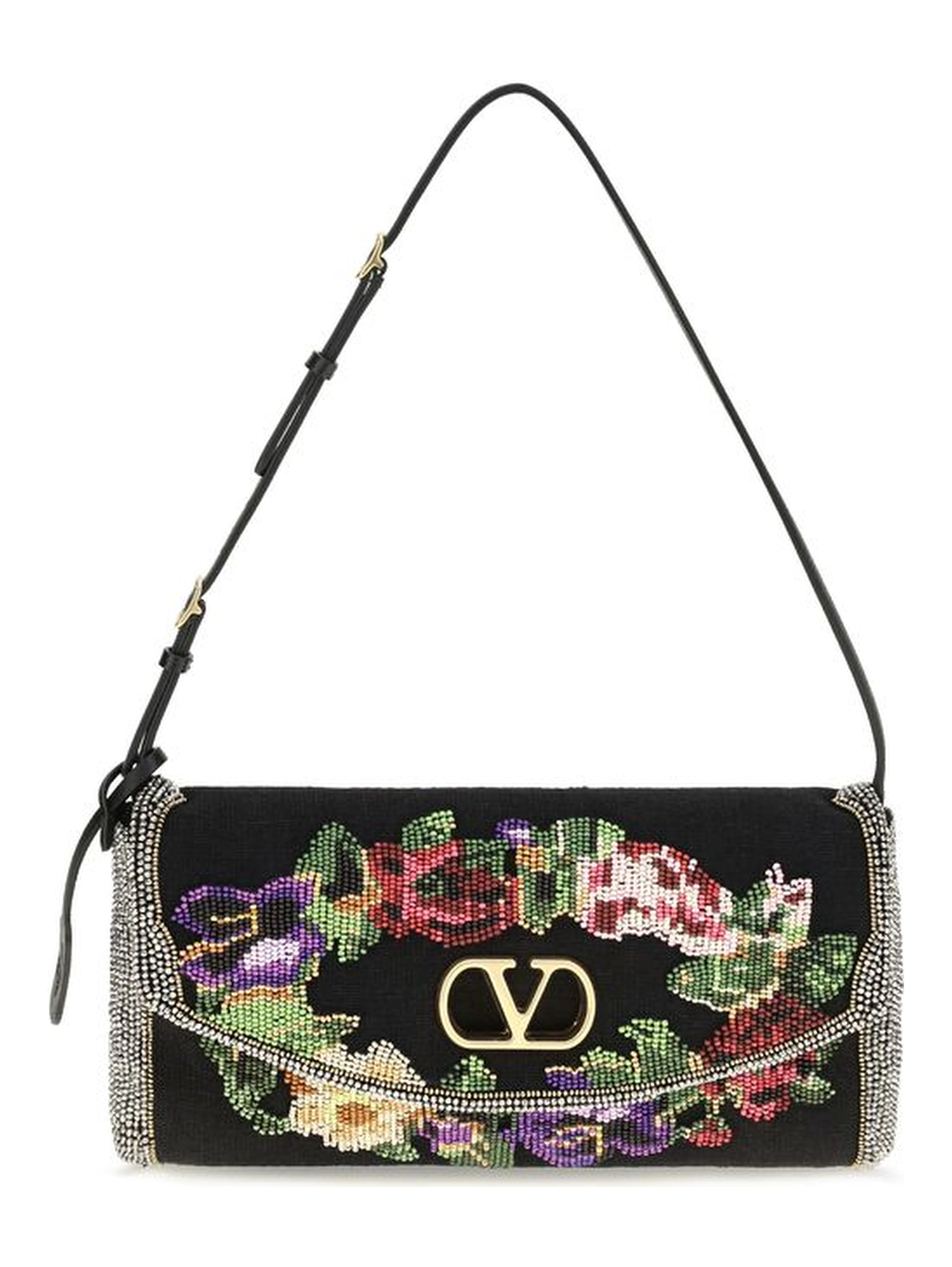 Black Satin Shoulder Bag