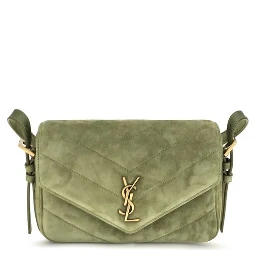Bicolor Suede Leather Shoulder Bag