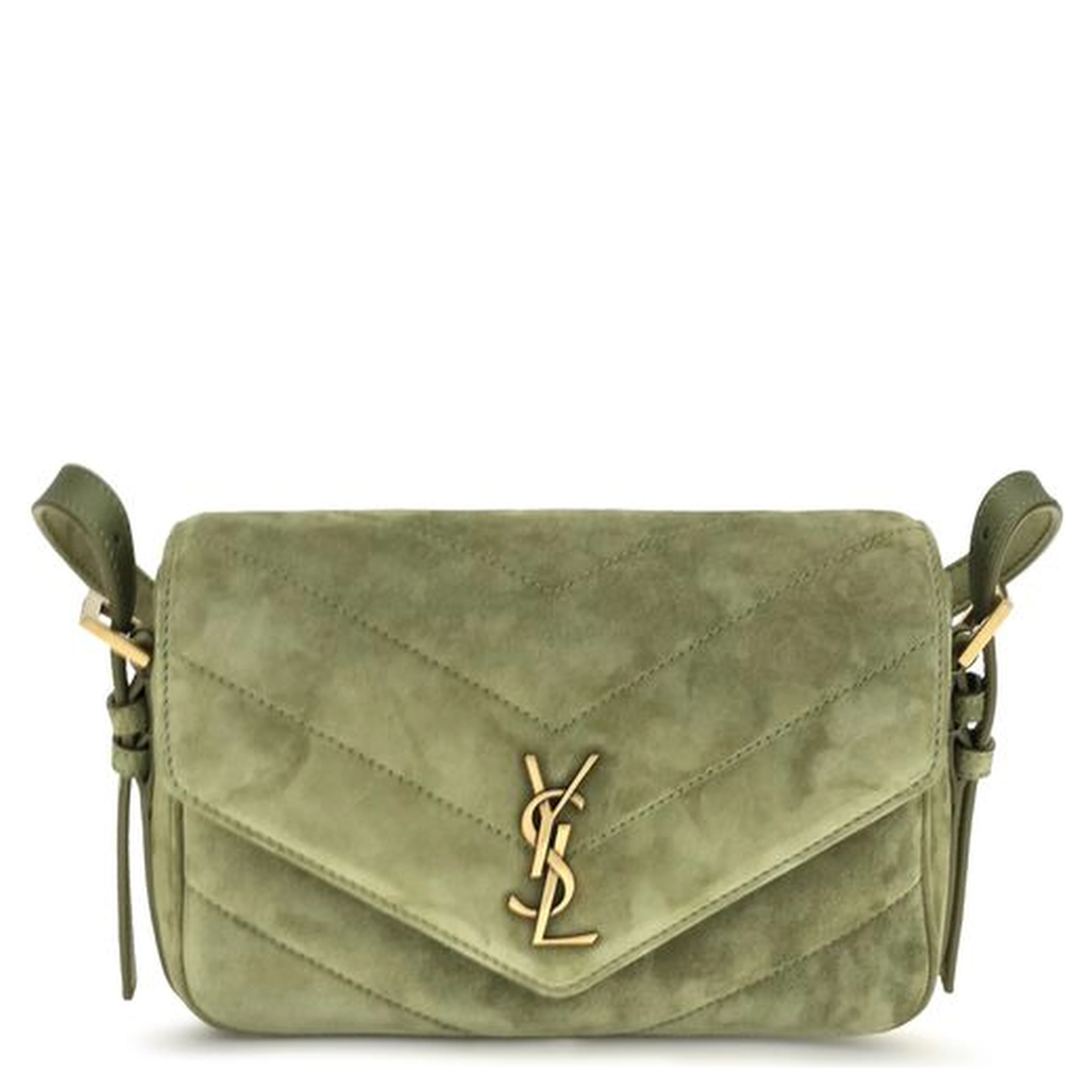 Bicolor Suede Leather Shoulder Bag