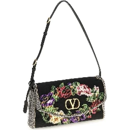 Black Satin Shoulder Bag