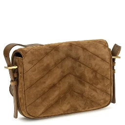 Brown Suede Leather Shoulder Bag