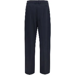 Blue Polyester Dress Pants