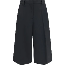 Black Polyester Casual Pants