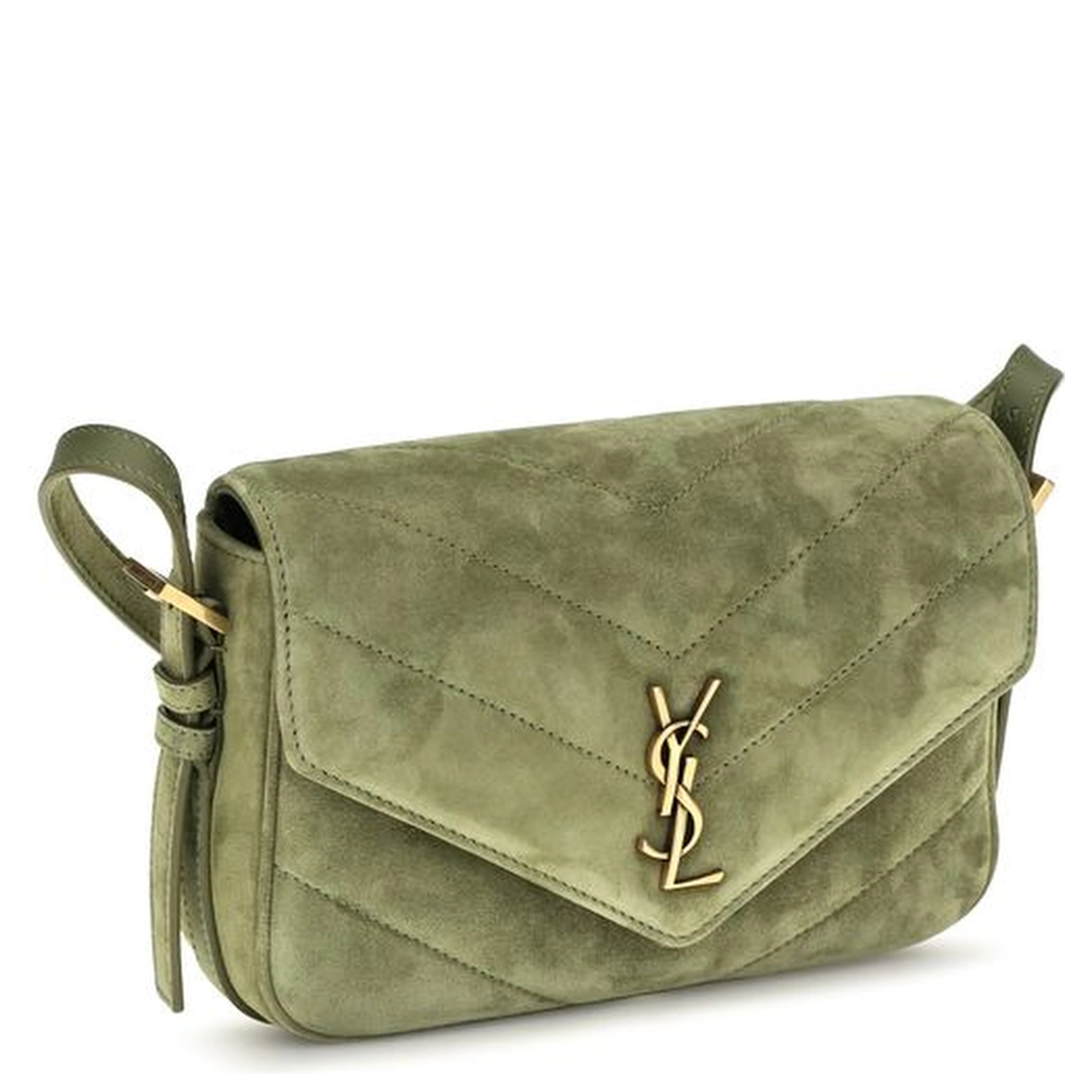 Bicolor Suede Leather Shoulder Bag