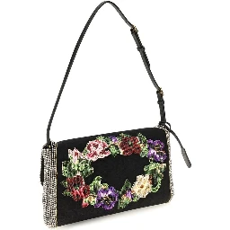 Black Satin Shoulder Bag