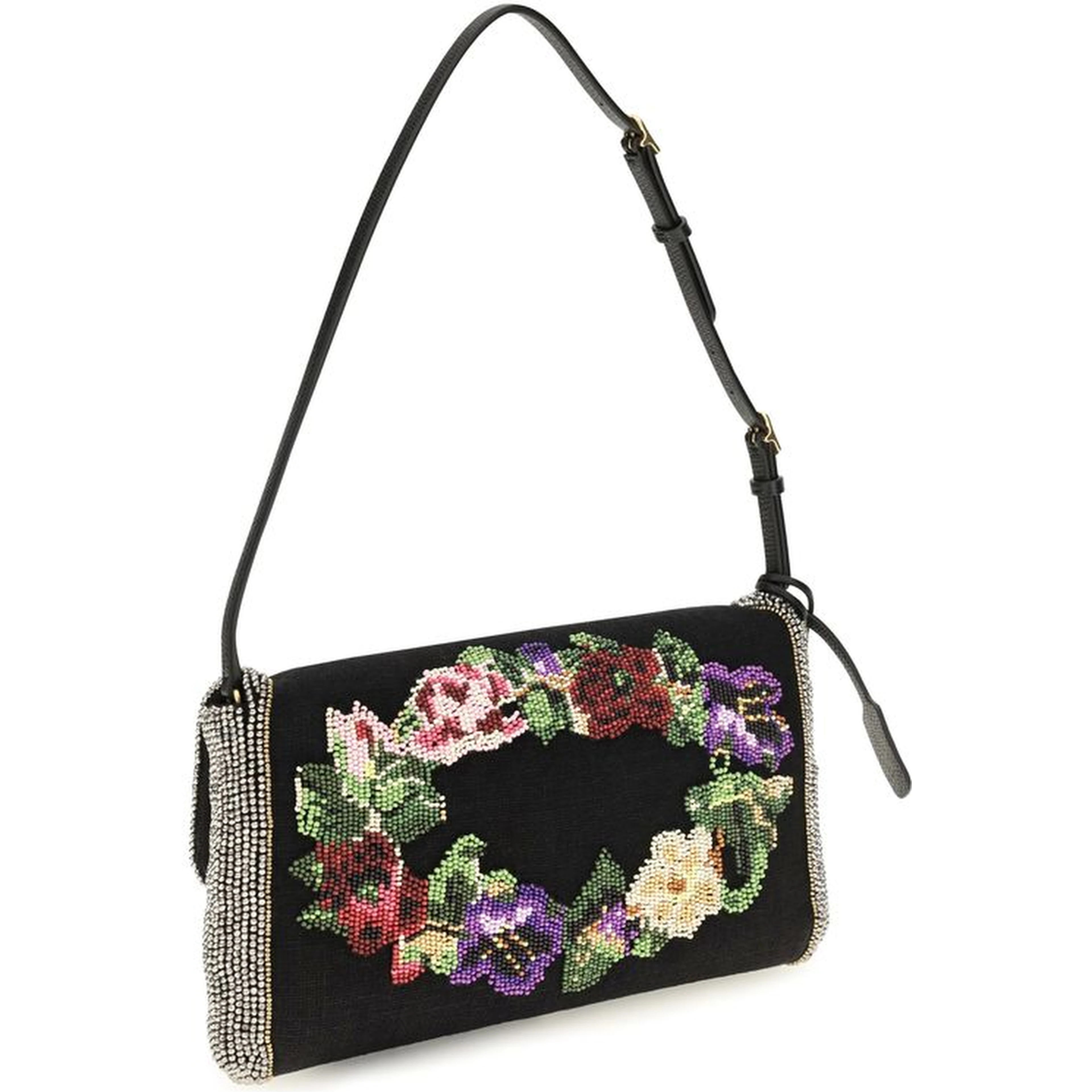 Black Satin Shoulder Bag